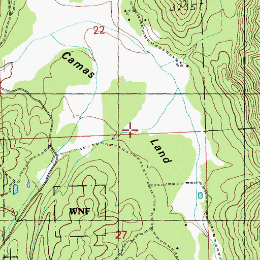 Topographic Map of Camas Land, WA
