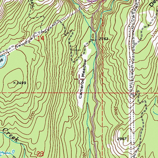 Topographic Map of Cameron Meadow, WA