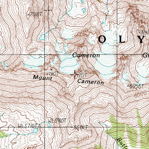 Topographic Map of Mount Cameron, WA
