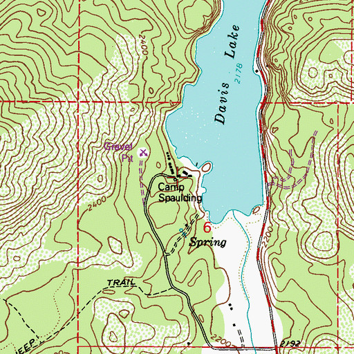 Topographic Map of Camp Spaulding, WA