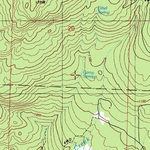 Topographic Map of Camp Spring, WA