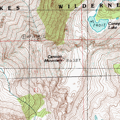 Topographic Map of Cannon Mountain, WA