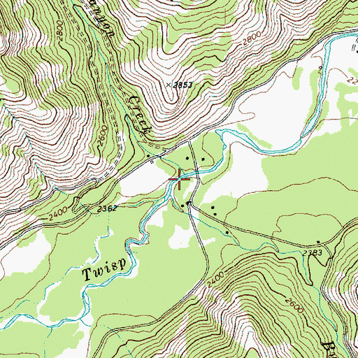 Topographic Map of Canyon Creek, WA