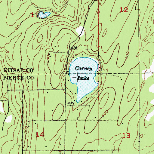 Topographic Map of Carney Lake, WA