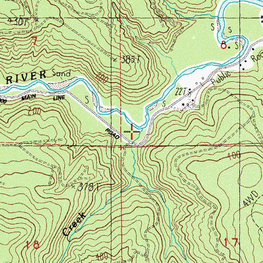 Topographic Map of Carpenters Creek, WA