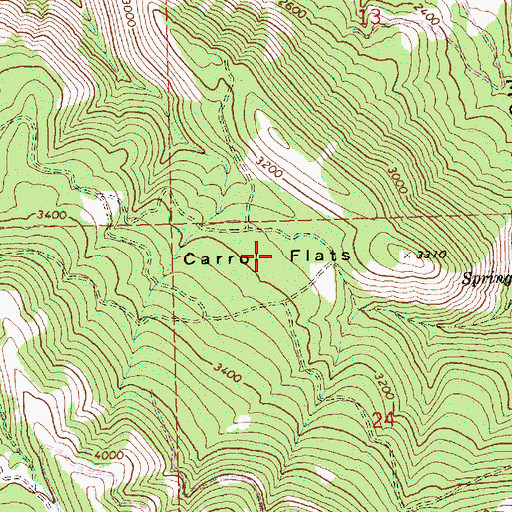 Topographic Map of Carrol Flats, WA