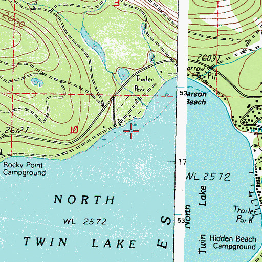 Topographic Map of Carson Creek, WA