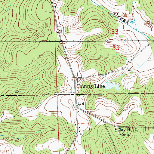 Topographic Map of County Line, AL