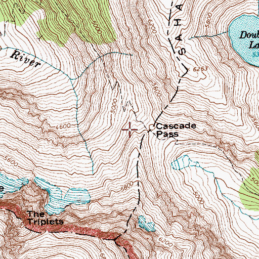 Topographic Map of Cascade Pass, WA