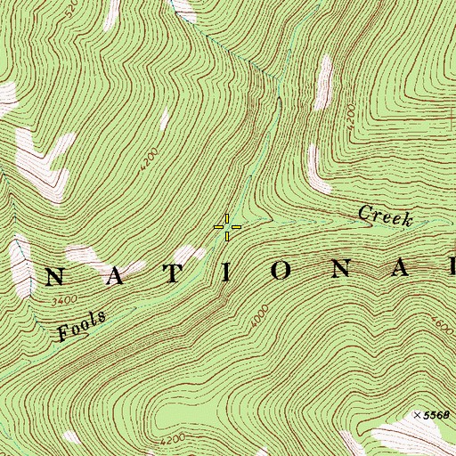 Topographic Map of Castle Fork, WA