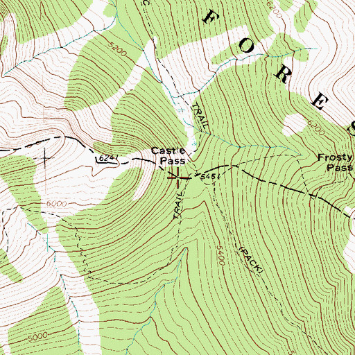 Topographic Map of Castle Pass, WA