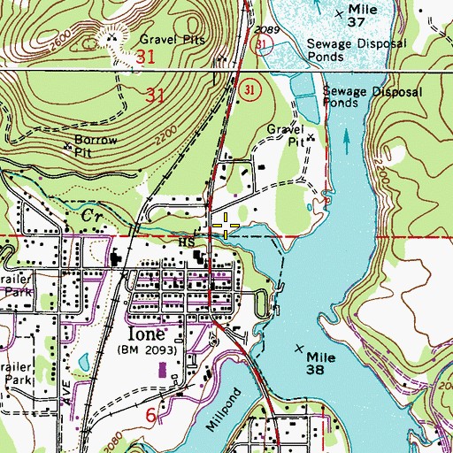 Topographic Map of Cedar Creek, WA