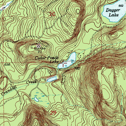 Topographic Map of Cedar Ponds Lake, WA