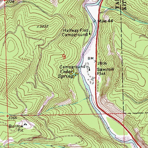 Topographic Map of Cedar Spring, WA