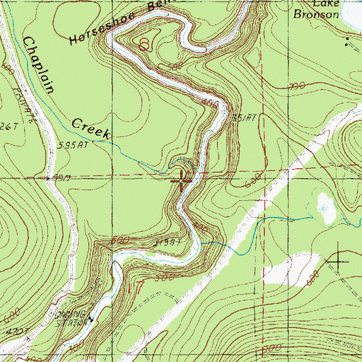 Topographic Map of Chaplain Creek, WA