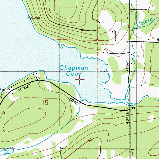 Topographic Map of Chapman Cove, WA