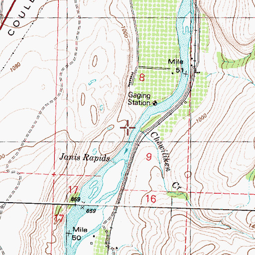 Topographic Map of Chewiliken Creek, WA