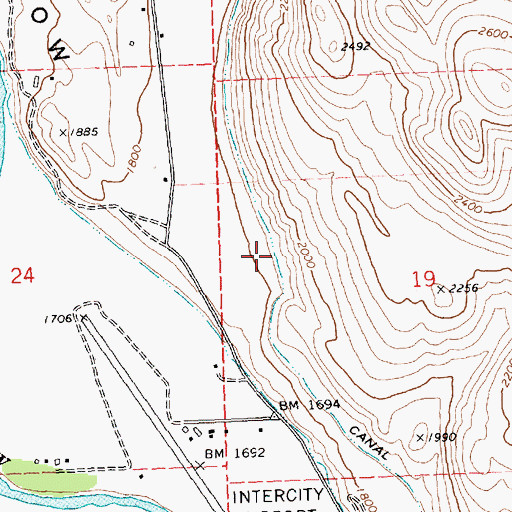 Topographic Map of Chewuch Canal, WA