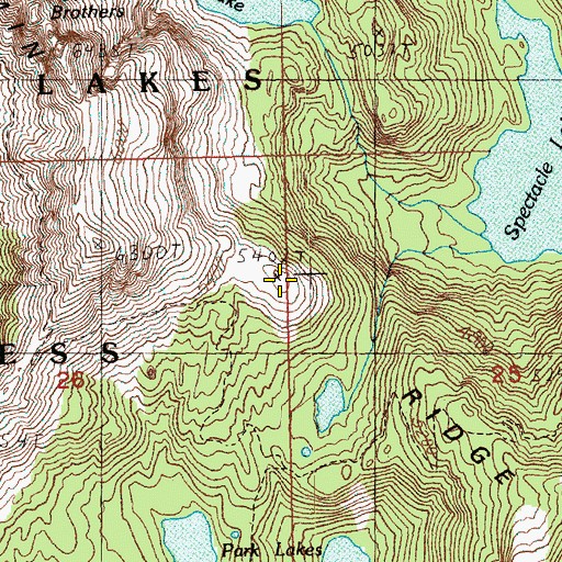 Topographic Map of Chikamin Ridge, WA