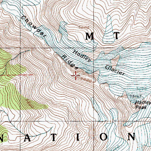Topographic Map of Chowder Ridge, WA