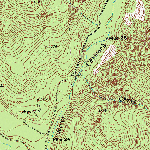 Topographic Map of Chris Creek, WA