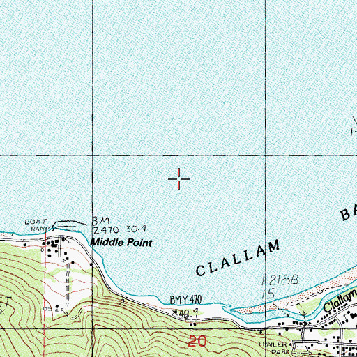Topographic Map of Clallam Bay, WA