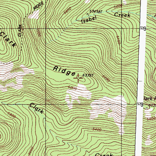 Topographic Map of Clark Ridge, WA