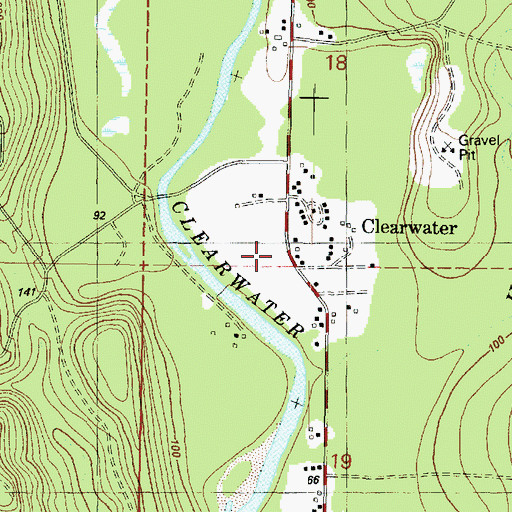 Topographic Map of Clearwater, WA