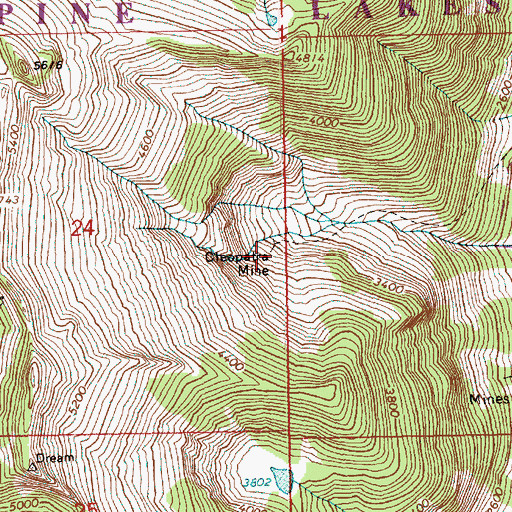 Topographic Map of Cleopatra Mine, WA