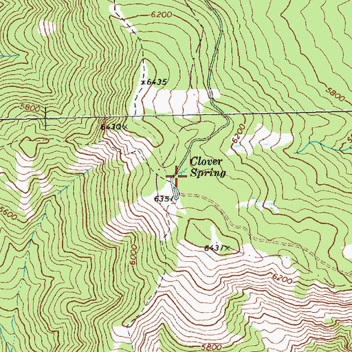 Topographic Map of Clover Spring, WA
