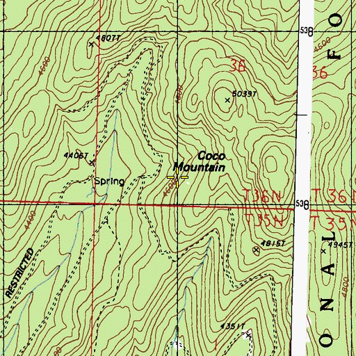 Topographic Map of Coco Mountain, WA