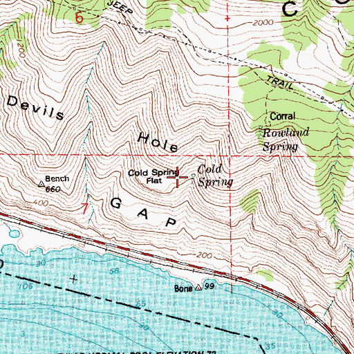 Topographic Map of Cold Spring, WA