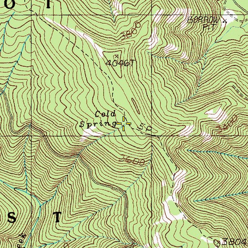 Topographic Map of Cold Spring, WA