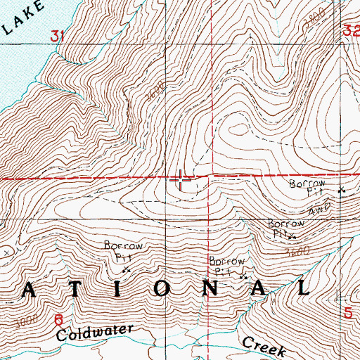 Topographic Map of Coldwater Trail, WA