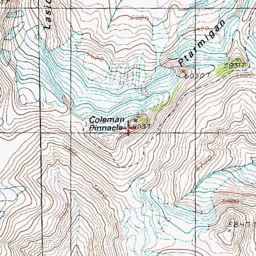 Topographic Map of Coleman Pinnacle, WA