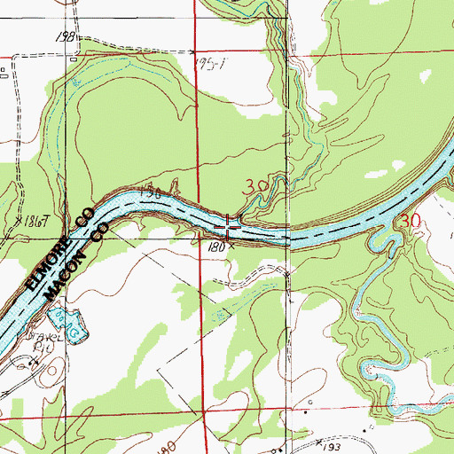 Topographic Map of Goodwater Creek, AL