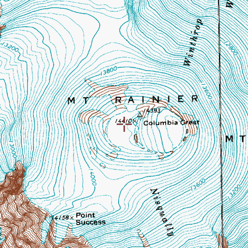 Topographic Map of Columbia Crest, WA