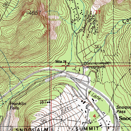 Topographic Map of Commonwealth Creek, WA