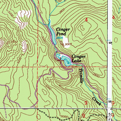 Topographic Map of Conger Lake, WA