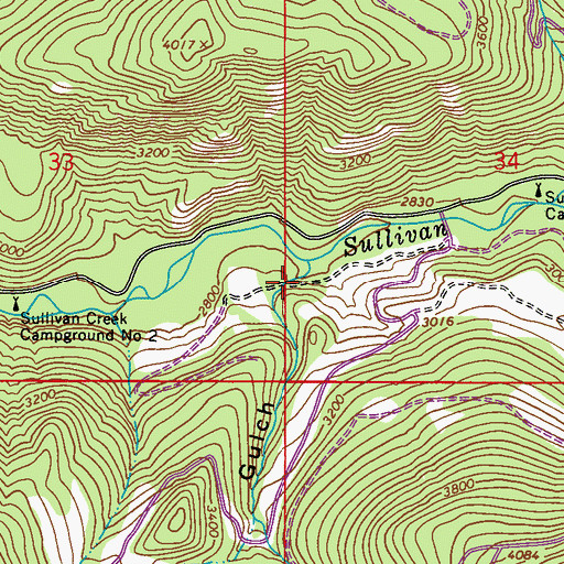 Topographic Map of Conto Gulch, WA