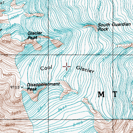 Topographic Map of Cool Glacier, WA