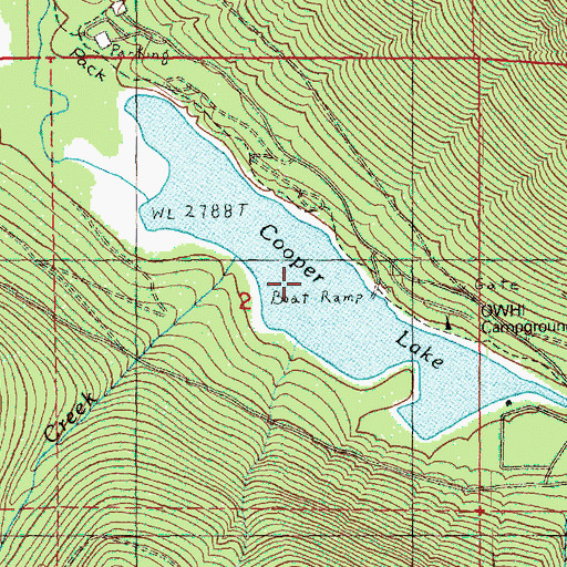 Topographic Map of Cooper Lake, WA
