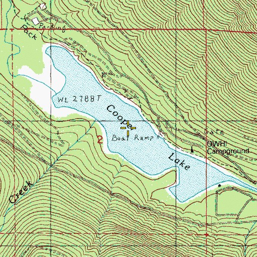 Topographic Map of Cooper Lake, WA