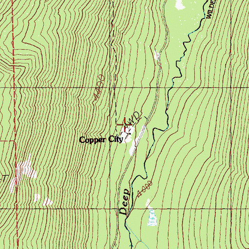 Topographic Map of Copper City, WA