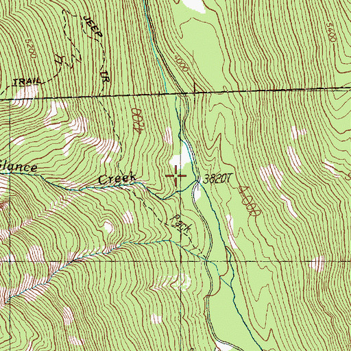 Topographic Map of Copper Glance Creek, WA