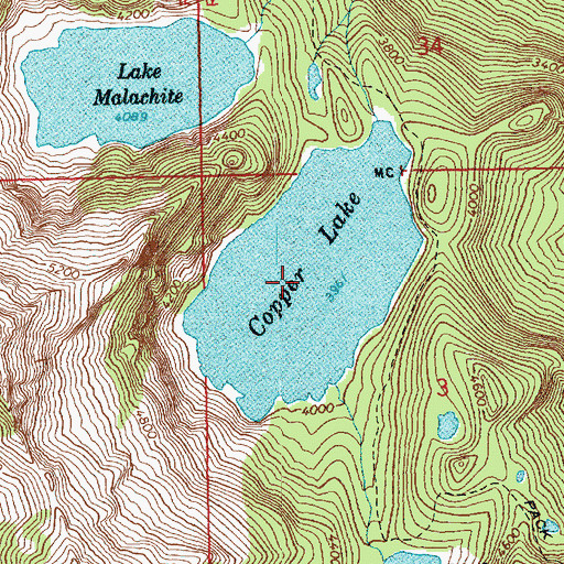 Topographic Map of Copper Lake, WA