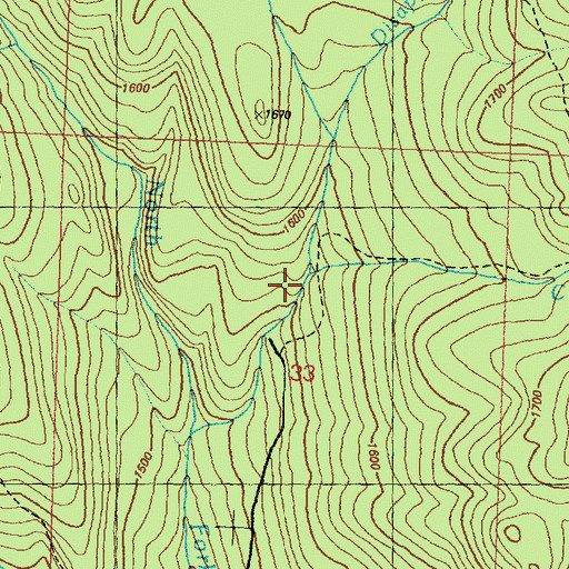 Topographic Map of Corduroy Creek, WA
