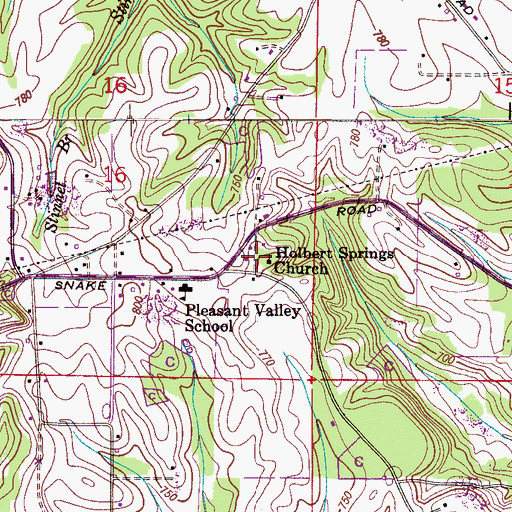 Topographic Map of Holbert Springs Primitive Baptist Church, AL