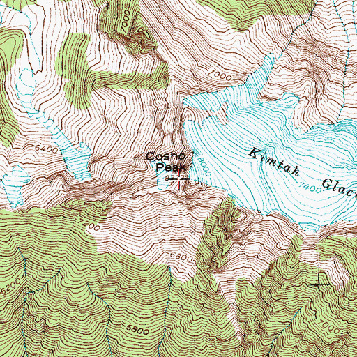 Topographic Map of Cosho Peak, WA