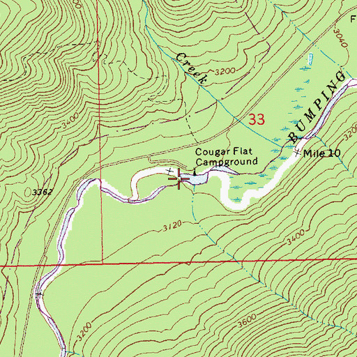Topographic Map of Cougar Flat Campground, WA